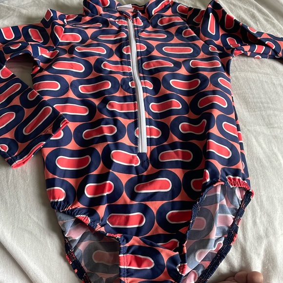 NWOT! Girls Abstract Rash Guard One
Piece Swimsuit - Mia Belle Girls - Picture 2 of 7